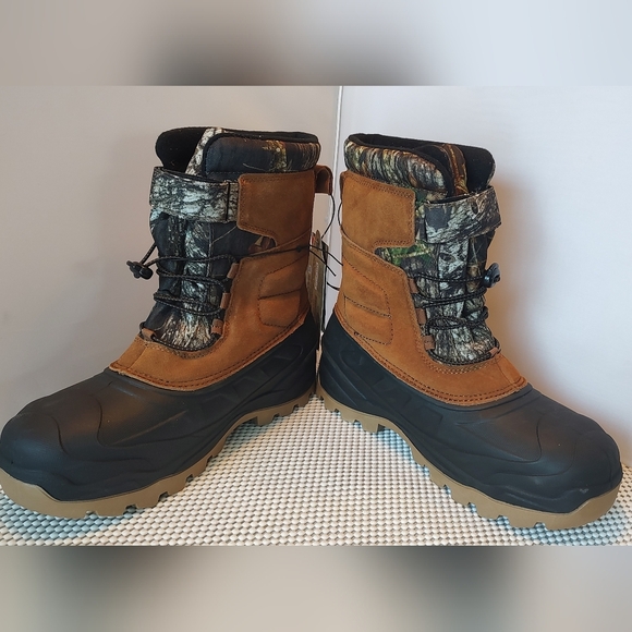 Mens Shoes Ozark Trail Snow Boots Mossy Oak Genuine Suede - Picture 5 of 6